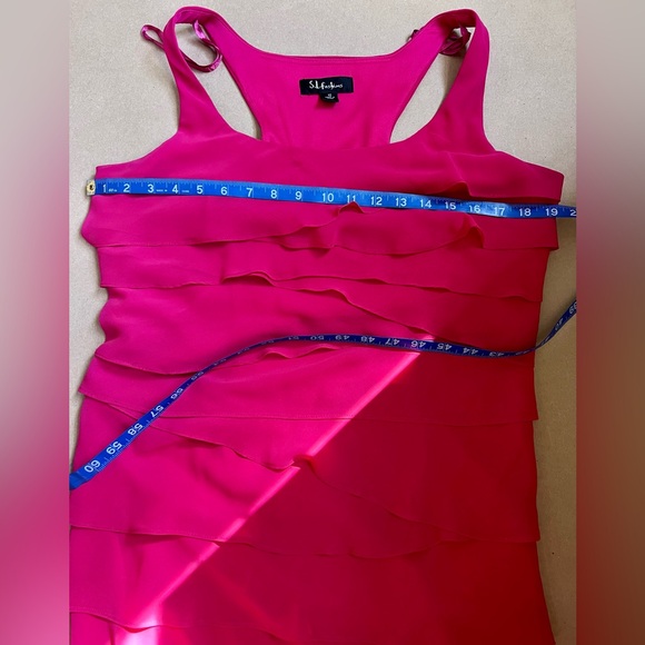 S.L. Fashions Tiered Sleeveless Dress Size 12 - Picture 4 of 9